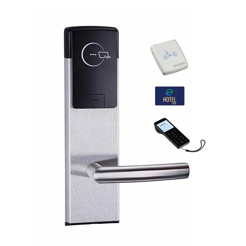 Us Standard Mortise Intelligent Key Card Hotel Door Handle Lock Wireless Hotel Lock