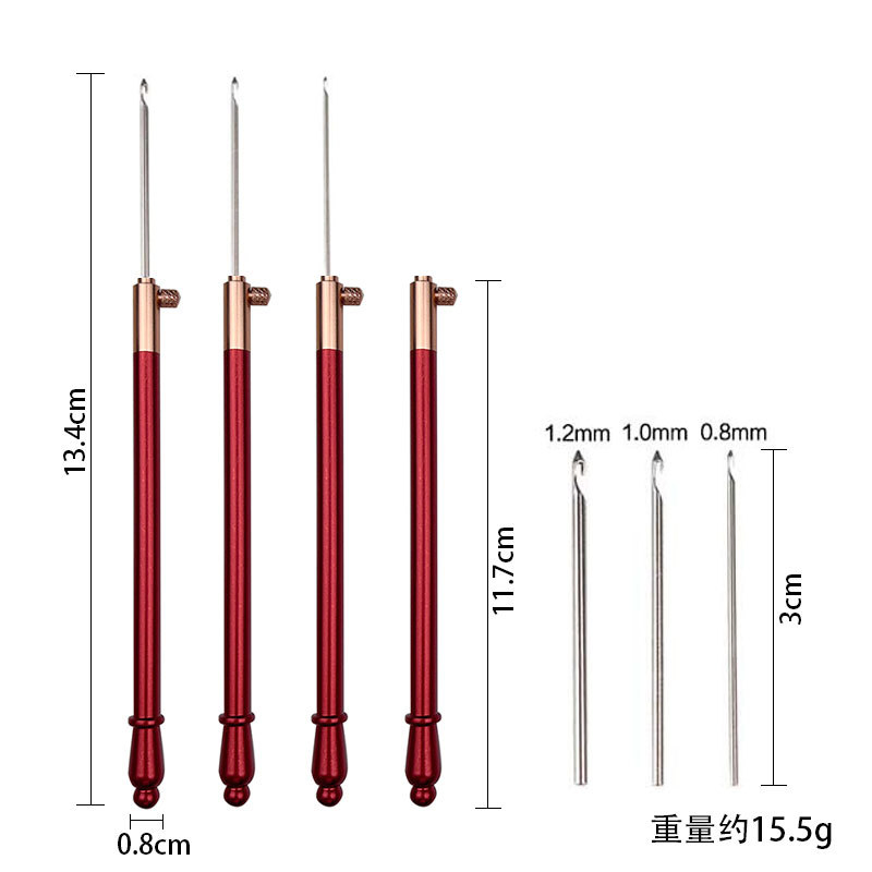 Wooden Handle Embroidery Needle French Crochet Sewing Tool Set DIY Knitting Pen