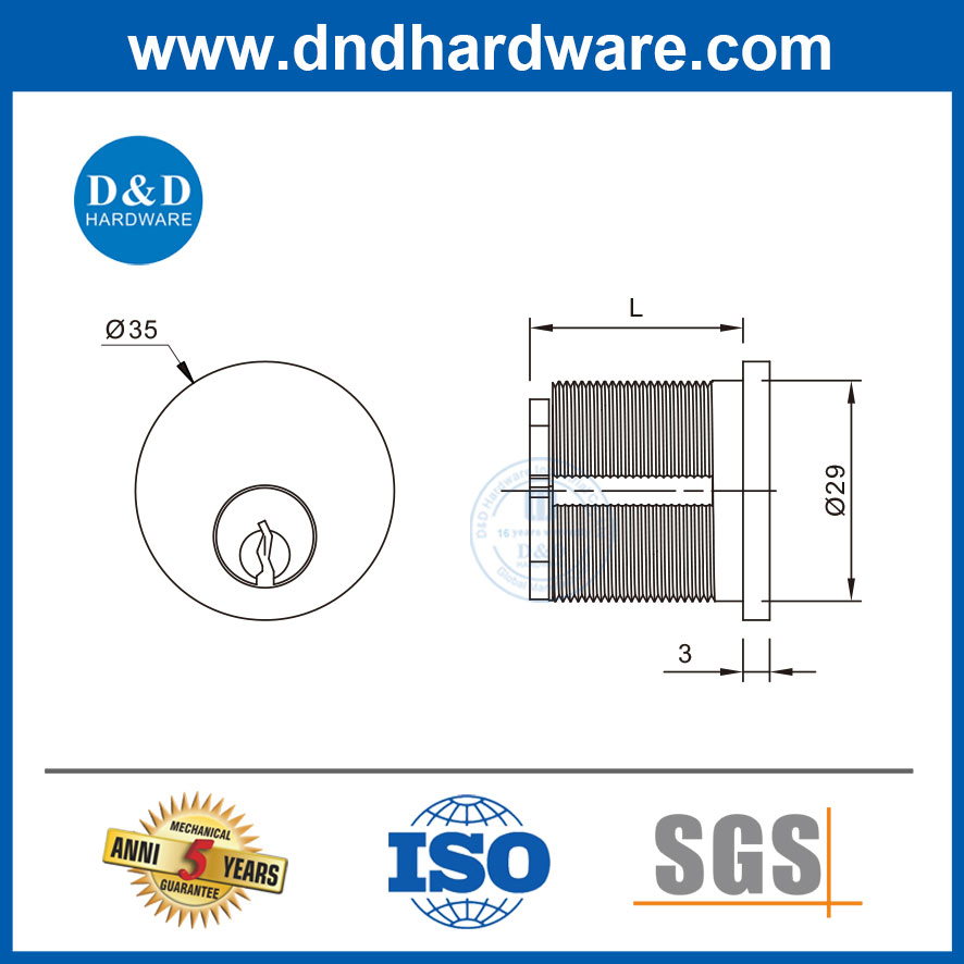 Solid Brass Lockset Security Body Stainless Round Safety 6 Pin Schlage C Keyway Hadware Mortise Lock Standard Door Lock Key Home ANSI Rim Cylinder