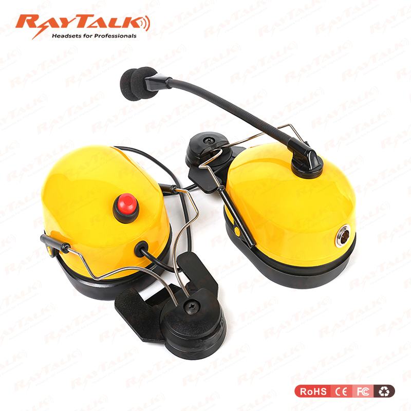 Noise Cancelling Two Way Radio Headset for Construction Site Safety Hat Headset