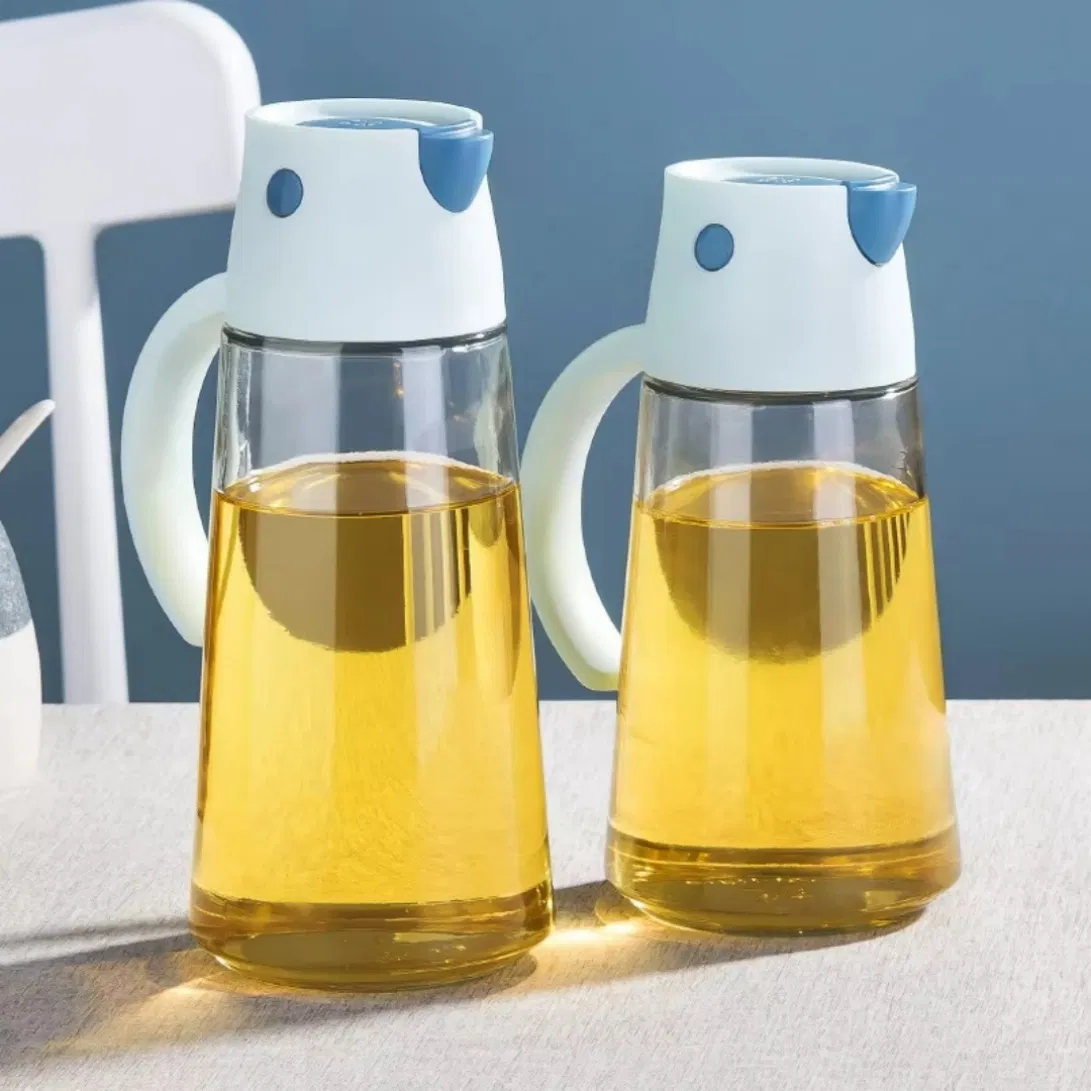 Oil Pitcher with Offset Handle Providing Better Balance When Full of Oil