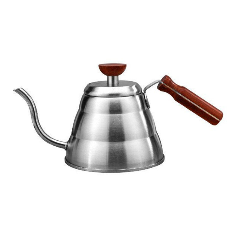 Stainless Steel Coffeepot Wooden Handle Drip Teapot Long Spout Gooseneck Cloud Shape Manual Pour Over Coffee Drip Kettle