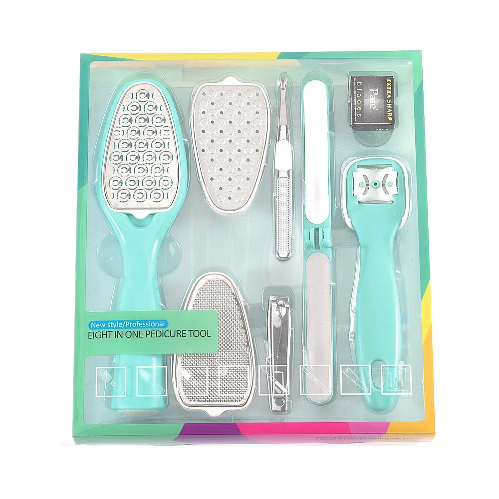 8PCS Manicure Pedicure Skin Care Tool Nail Art Set Dead Hard Callus Remover Scraper Foot File Kit