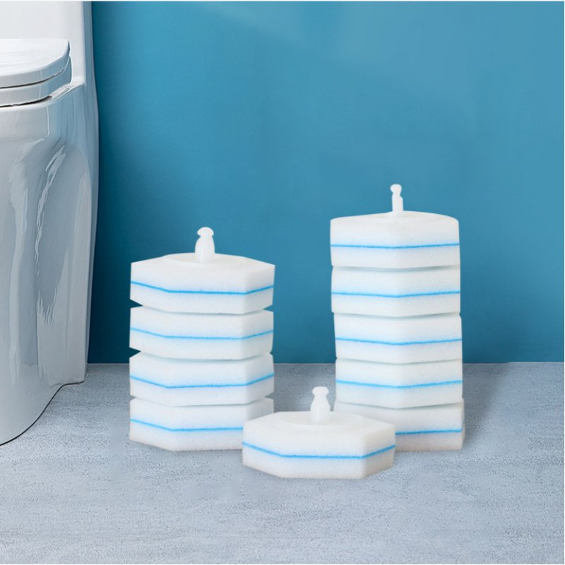 Throw-Away Toilet Sponge Replacement Heads - Household Bathroom Cleaning Brush