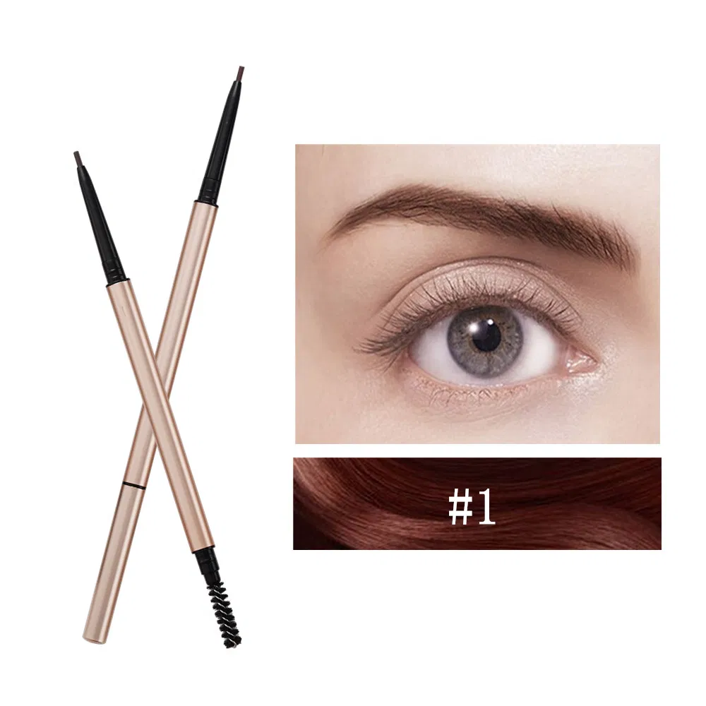 Custom Vegan High Pigment Low MOQ Private Label Pink Eye Brow Pen Vendor Makeup Waterproof Long Lasting Eyebrow Pencil