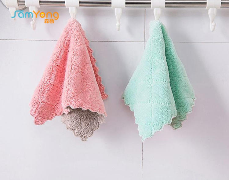 Edgeless Kitchen Towel Set Soft Absorbent Dish Towel Cute Haning Hand Towel