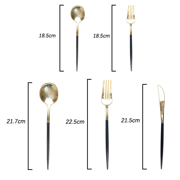 PS Disposable Gold-Plated Boxed Party Takeaway Heavyweight Plastic Cutlery Set Fork Spoon Knife