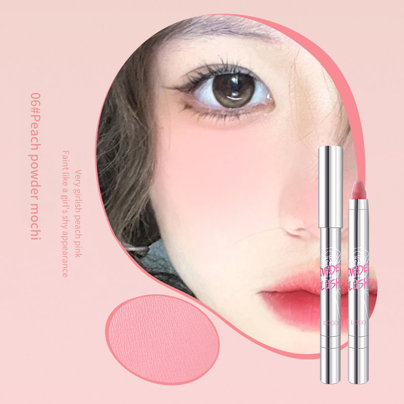 Ditong OEM ODM Creamy Organic Pink Blush Pen 2 in 1 Multifunction Cheek Blush Stick