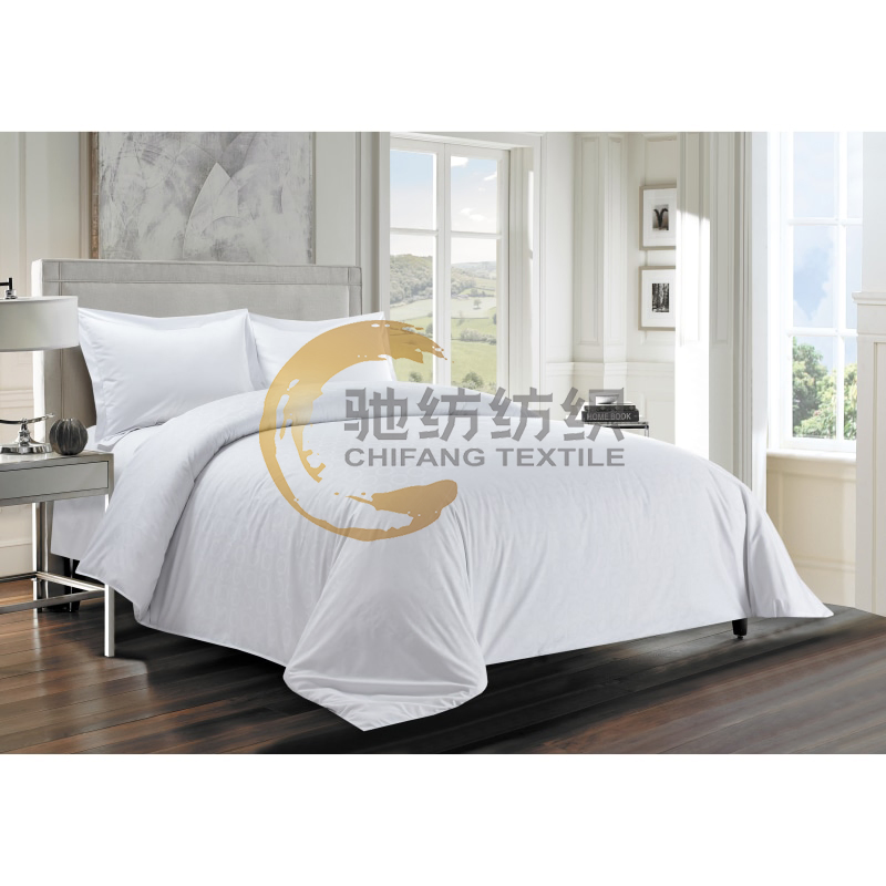China Duvet Cover Set Hotel Linen White Plain Cotton Fabric Bedding Set Sequins Duvet Cover Set Hotel Villa Apartment