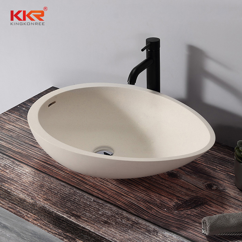 Hotel Furniture Countertop Stone Shampoo Bathoom Sinks with Cover Sinks