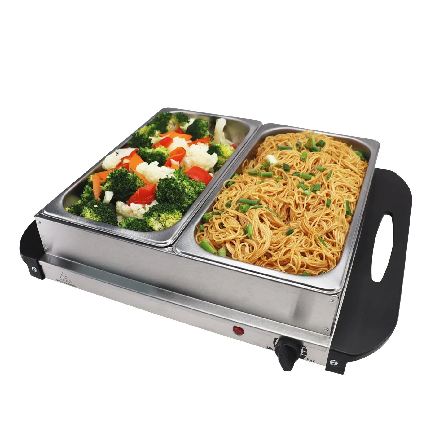 Hotel Stainless Steel with Visible Glass Lid Buffet Food Warmer