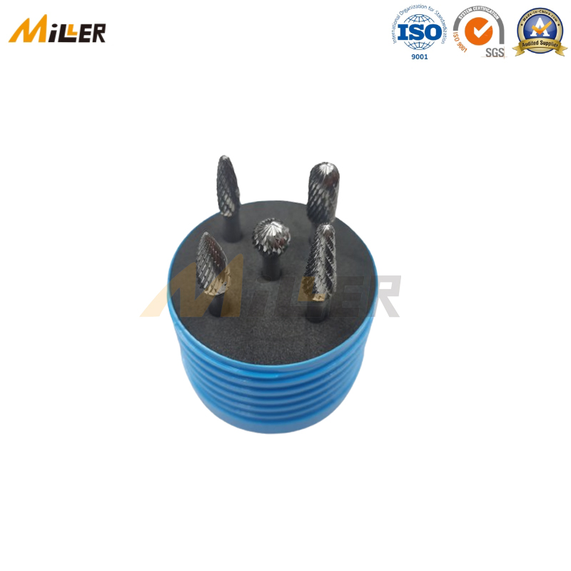 Набор фрез концевых твердосплавных, 5 шт, 1/4'' хвостовик