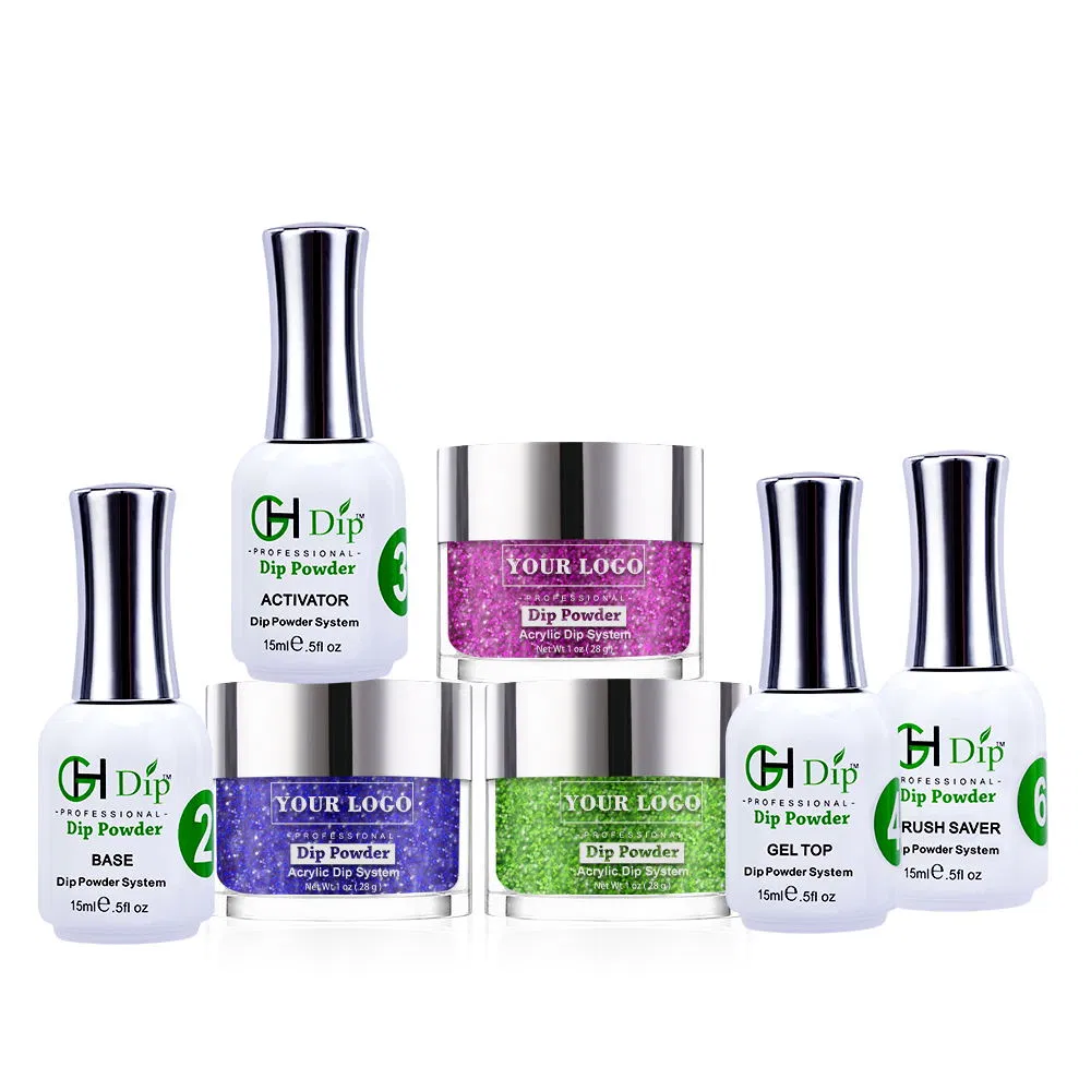 No Lamp Needed Glitter Color Nail 3 in 1 Acrylic Dipping Powder