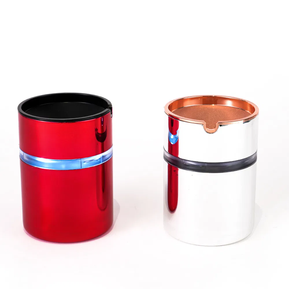 Wholesale Portable Minimalist Cheap Price Shining Plastic Car Cigarette Ashtray with Light
