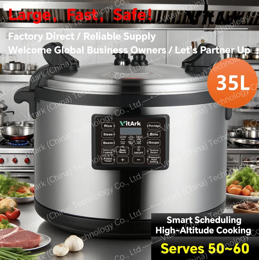 Large Capacity Electric Industrial Pressure Cooker for Central for Middle Eastern Lamb Rice and in Latin America: Batch Cooking Beans (frijoles) and Stewed Meat
