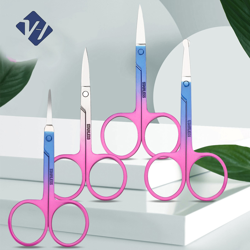 Nose Hair Scissors Set Small Scissors Stainless Steel Makeup Tools Eyebrow Scissors