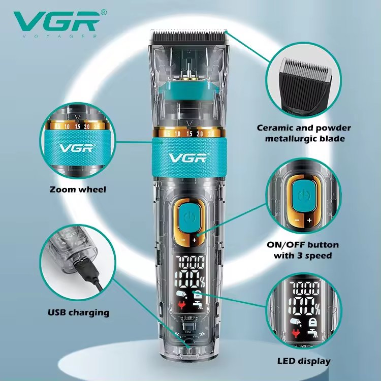 Professional Vgr Hair Clipper Hair Trimmer Hair Cutting Machine for Men Barber