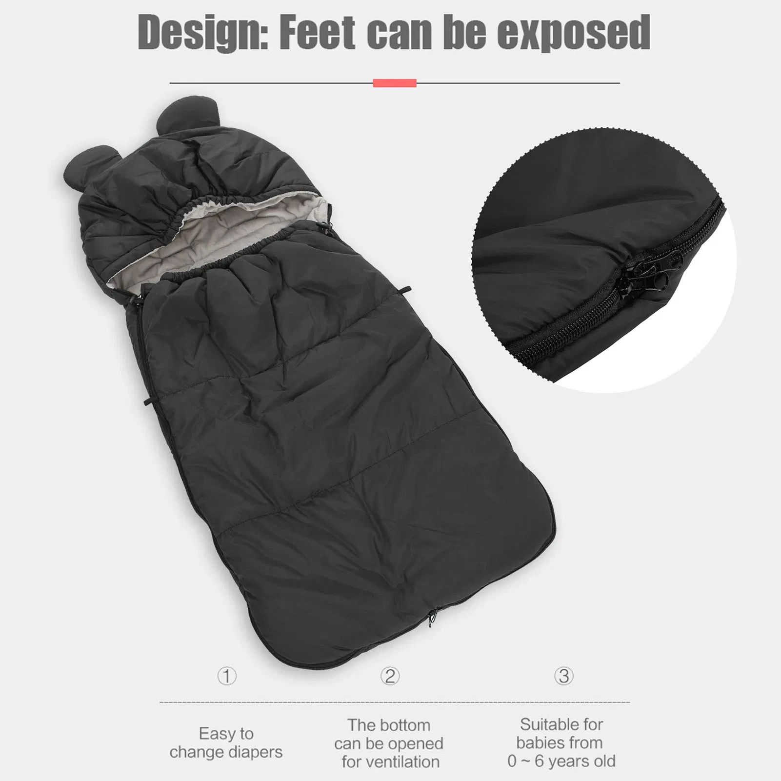 Wholesale Pram Footmuffs Comes with Warm Soft Polar Fleece Windproof Bunting Bag