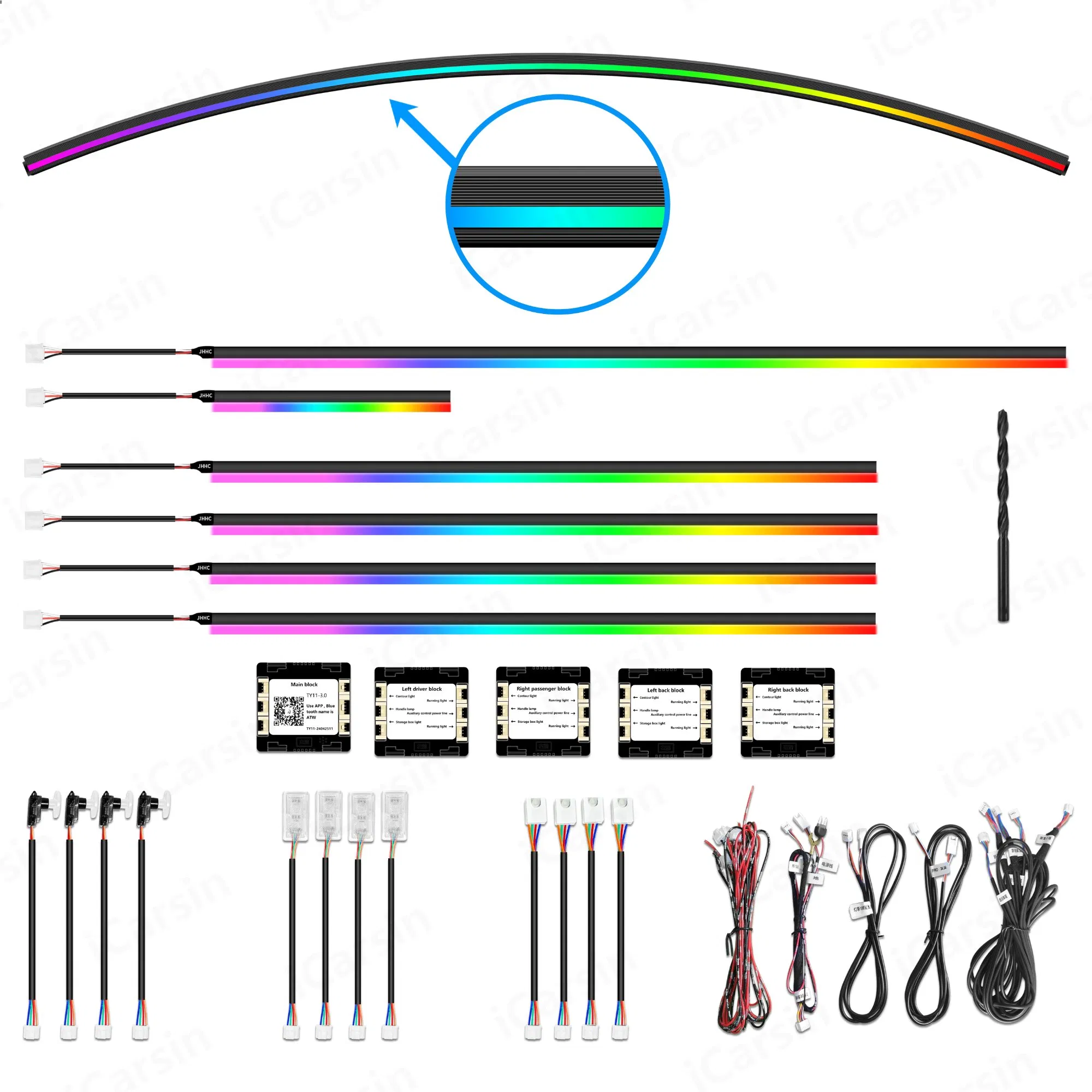 Universal 150cm Ambient Light Dashboard Surrounding Strip Lights