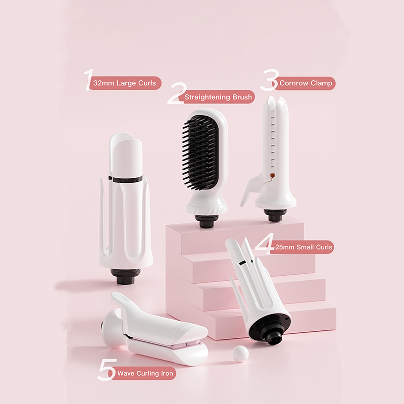 Automatic Rotating Hair Curling Iron Professional Hair Rollers Set Curlers Woman Portable 5 in 1 Interchangeable Hair Curler