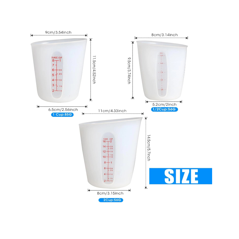 Силиконовая мерная кружка пищевая, 14 унций