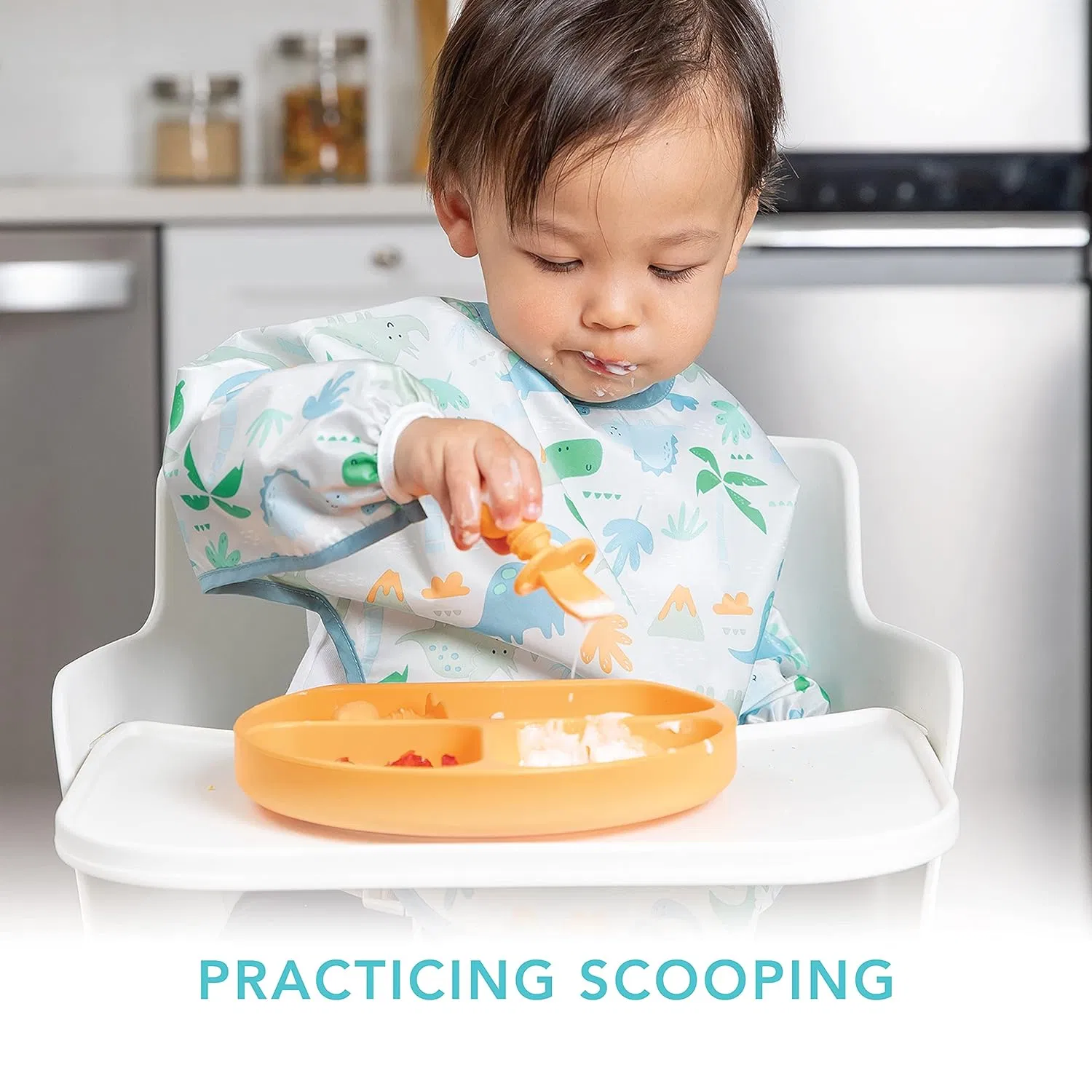 Baby Utensils Set, Chewtensils Silicone Spoons for Dipping