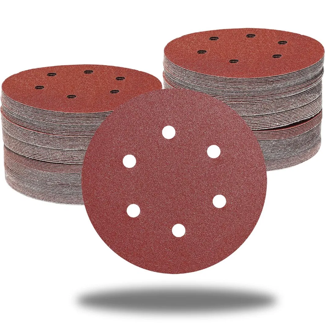 5inch with 6hole Hook and Loop Sanding Discs Aluminum Oxide