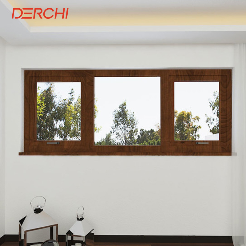 Derchi Interior Panoramic Double Glazing Picture Fixed Window Thermal Break UPVC PVC Fixed Window