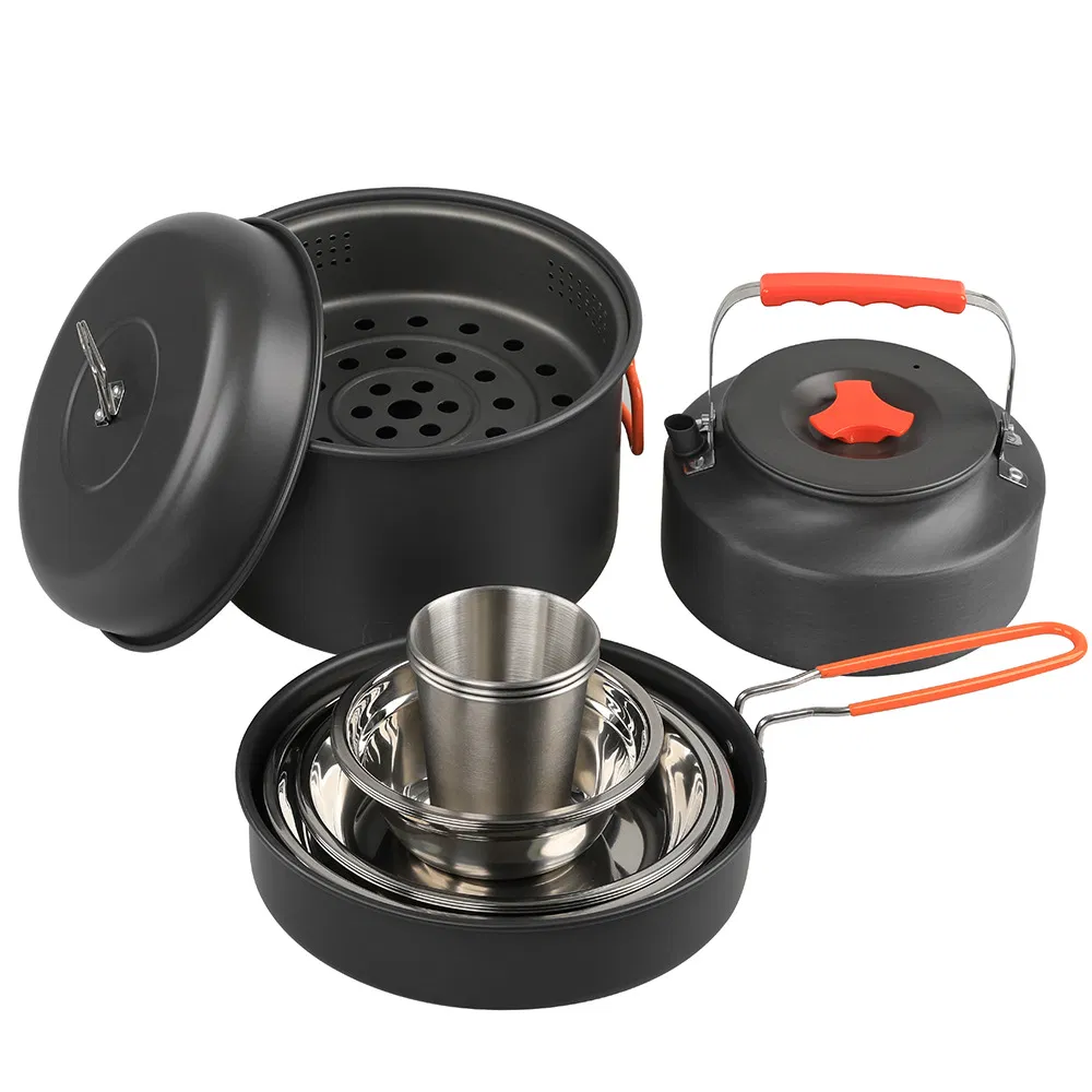 Outdoor Cookware Stainless Steel Plate Cup and Bowl Combination