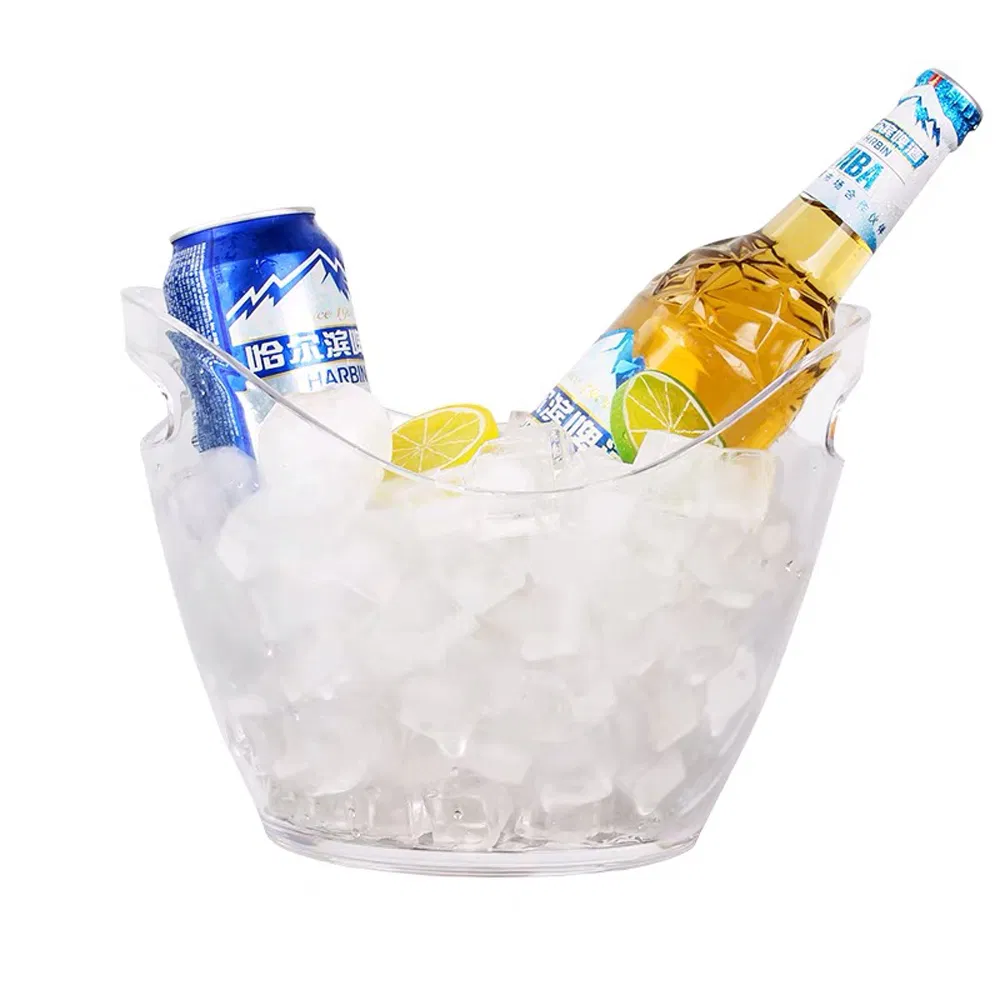 Wholesale Custom Beverage Tubs Cooler Clear Ice Bucket for Wine Champagne or Beer Bottles