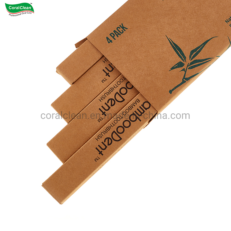 Wholesale Biodegradable Eco-Friendly Bamboo Toothbrush 4 Pack Set for Hotel and Travel