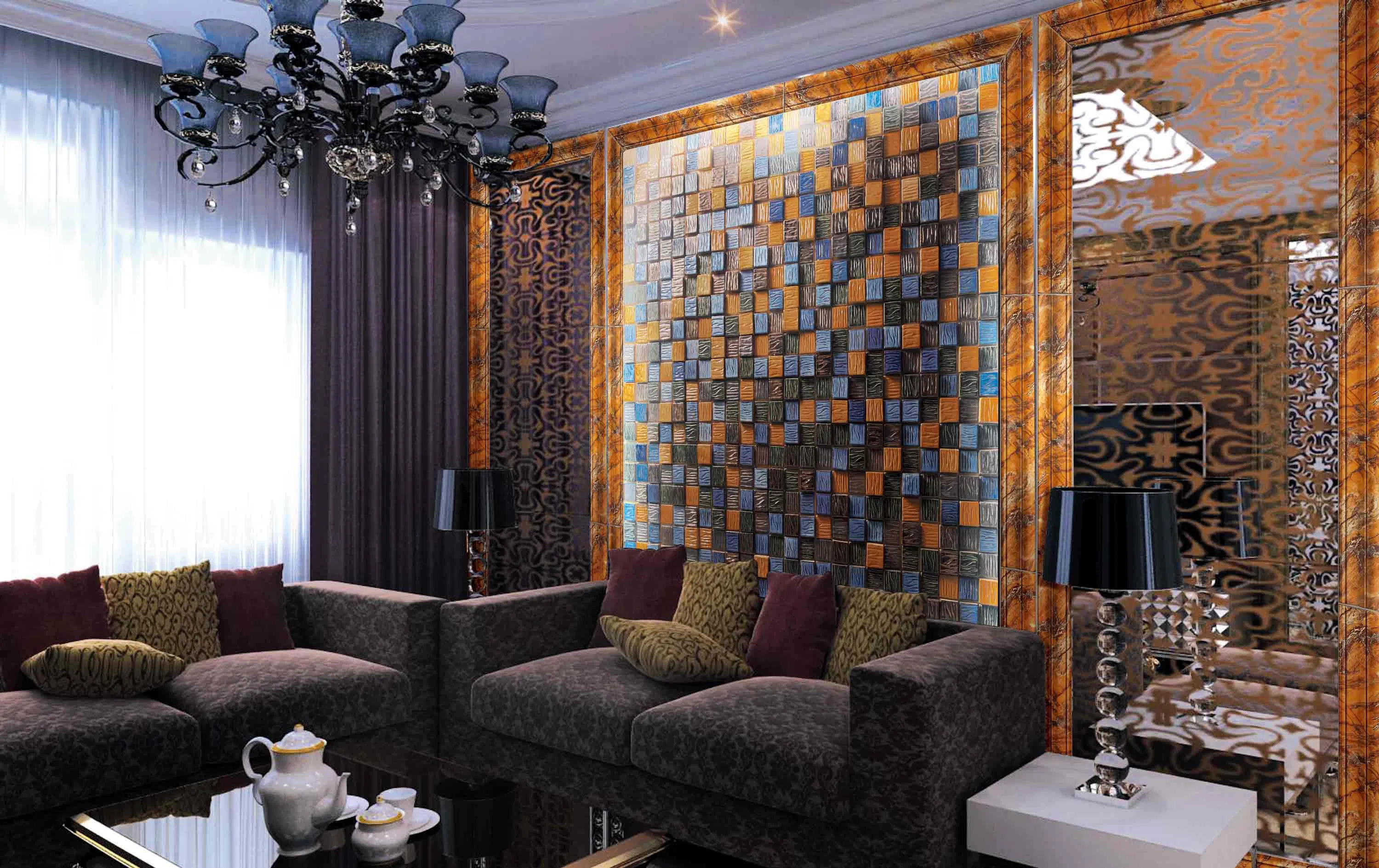 Wall Decoration Beige Color Marble Tile (600*120)