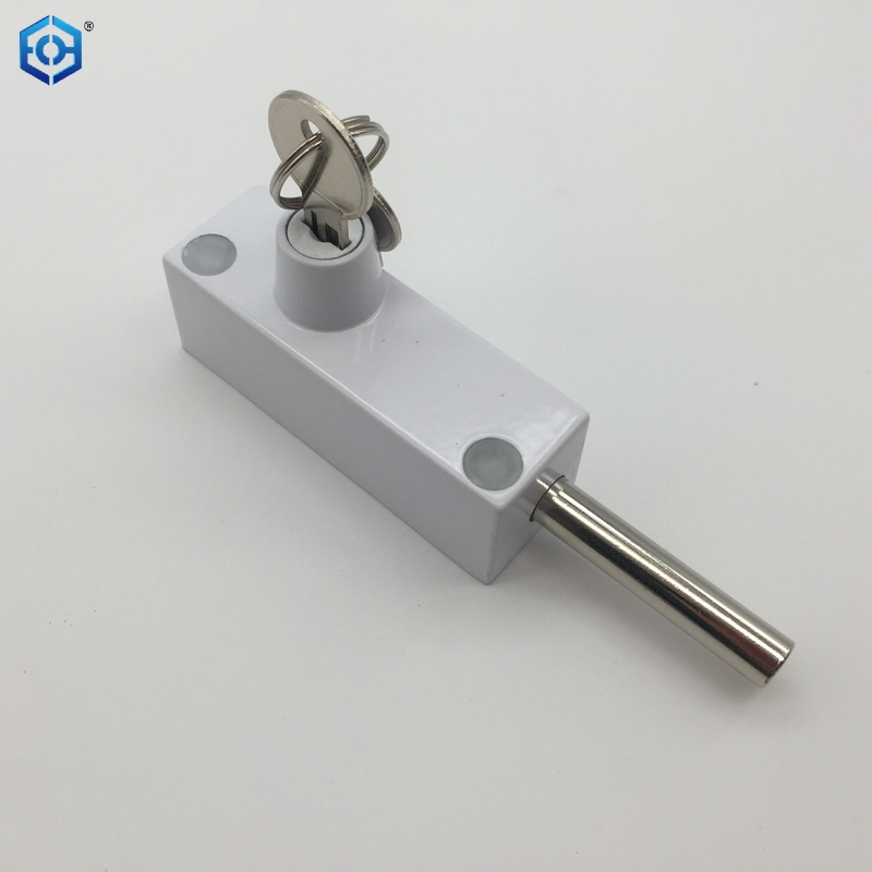 White Standard Security Door Pushbolt Lock Suitable for Aluminium Wooden Door
