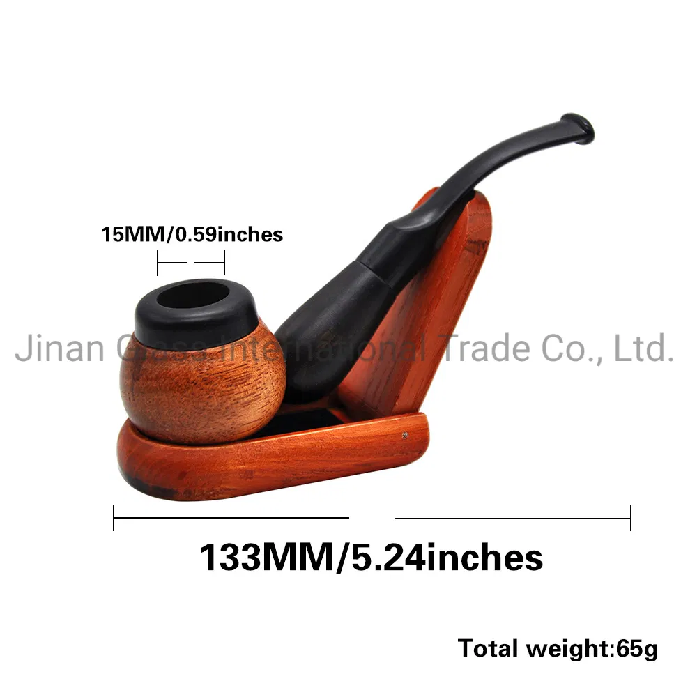 Classic Carved Wooden Smoking Pipe Tobacco Accessory Traditional Style Natural Handmade Cigar Pipe Curved Smoke Tools