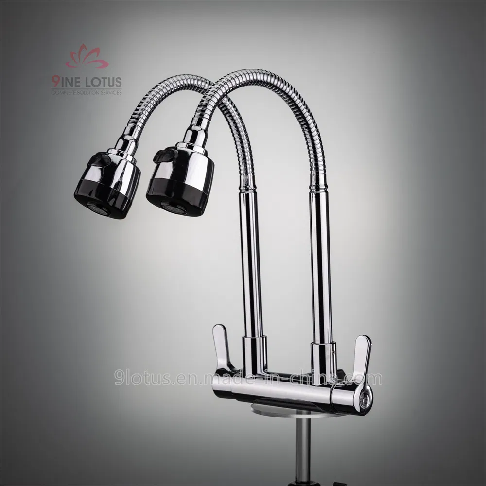 Смеситель для кухни с выдвижным изливом, горячая и холодная вода