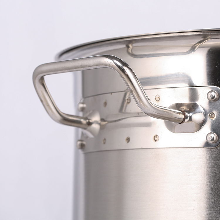 Heavybao Durable Stainless Steel Crimping Stockpot for Commercial Kitchen