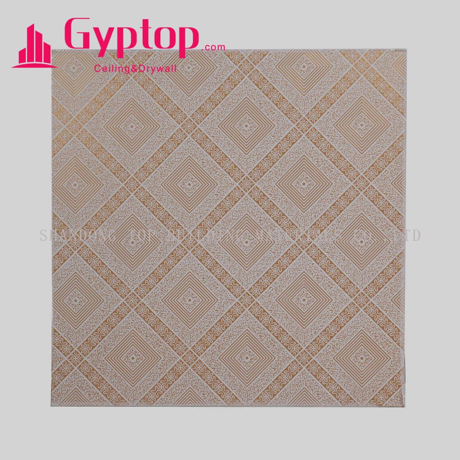 PVC Laminated Gypsum Ceiling Tiles Vinyl Faced and Aluminum Foil Backing/From Shandong