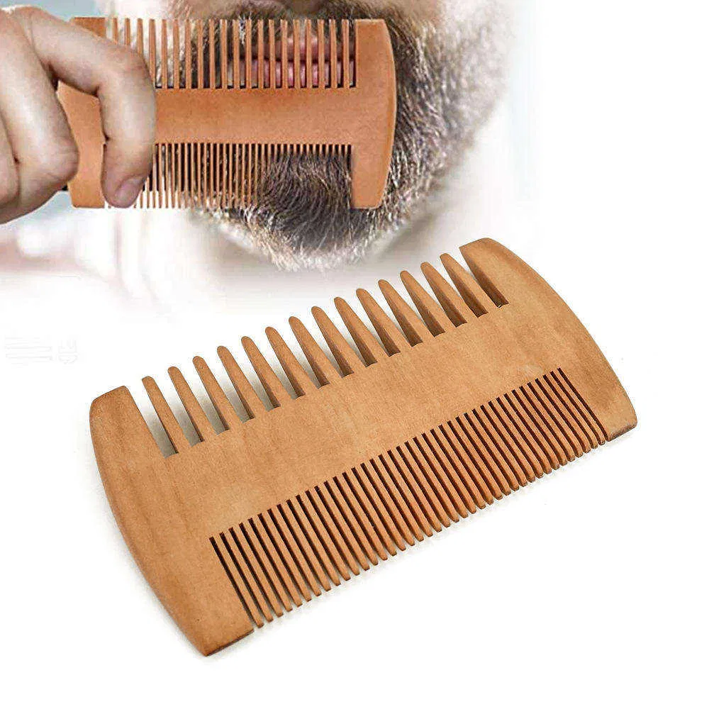 Private Label Bamboo Wooden Boar Bristle Beard Shaving Brush and Comb Set for Men Wholesale Custom Logo Beard Brush and Comb Kit