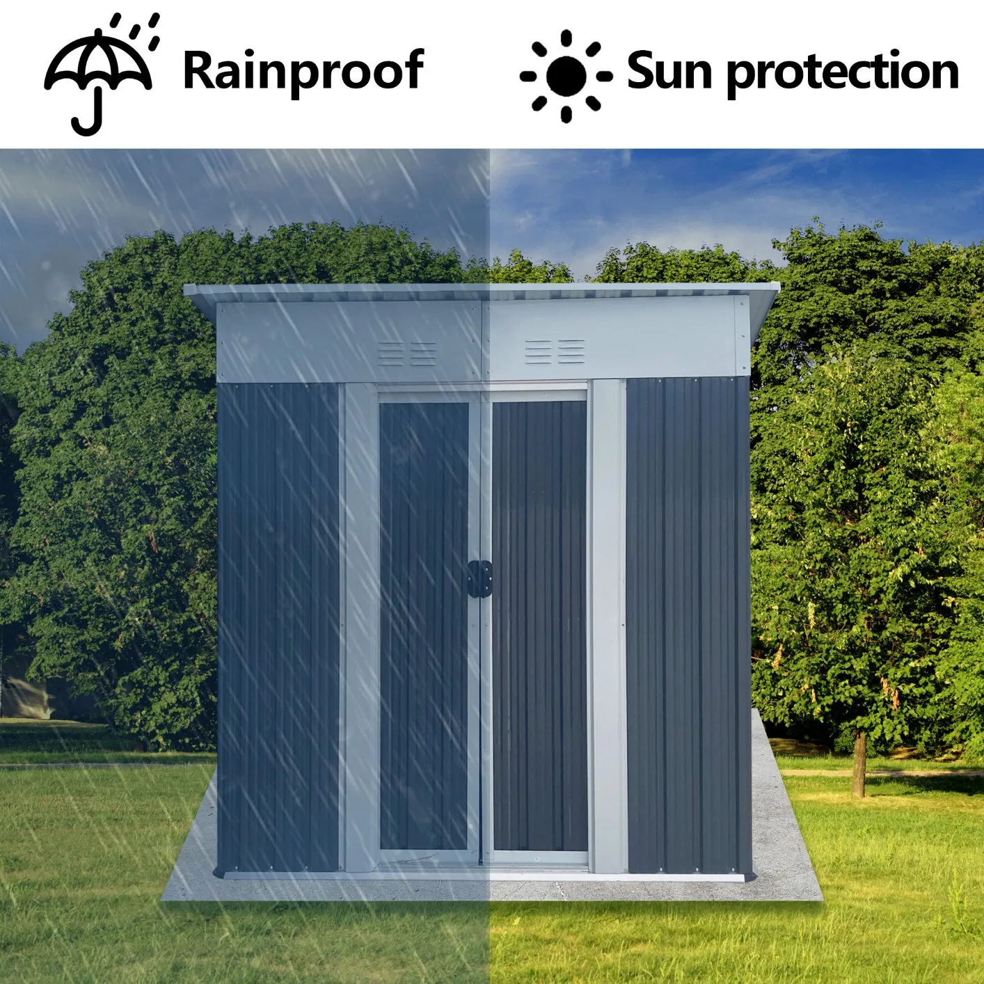 5*3FT Small Garden Shed for Backyard Storage and Workshop Use with Easy Assembly Storage Home Shed Tool House Casetta Giardino