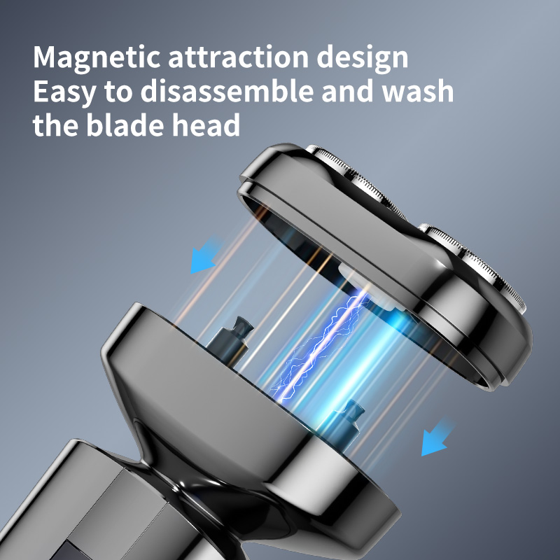 Compact USB Rechargeable Double-Blade Electric Shaver for Men