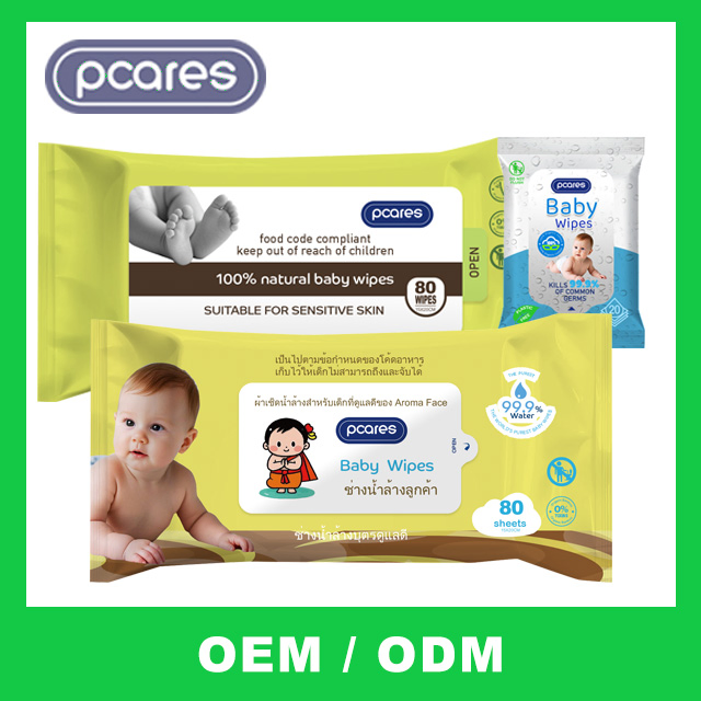 Customized OEM Baby Hand Mouth Wipe Skincare Nature Organic Baby Wipes Spunlace Fabric Non Woven Wet Tissue Wipes