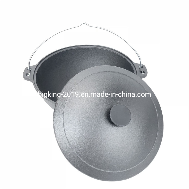 Popular Preseasoned Non Stick Russian Cauldron Kazan Pot Wok with Cast Iron Cover in Russia Uzbek