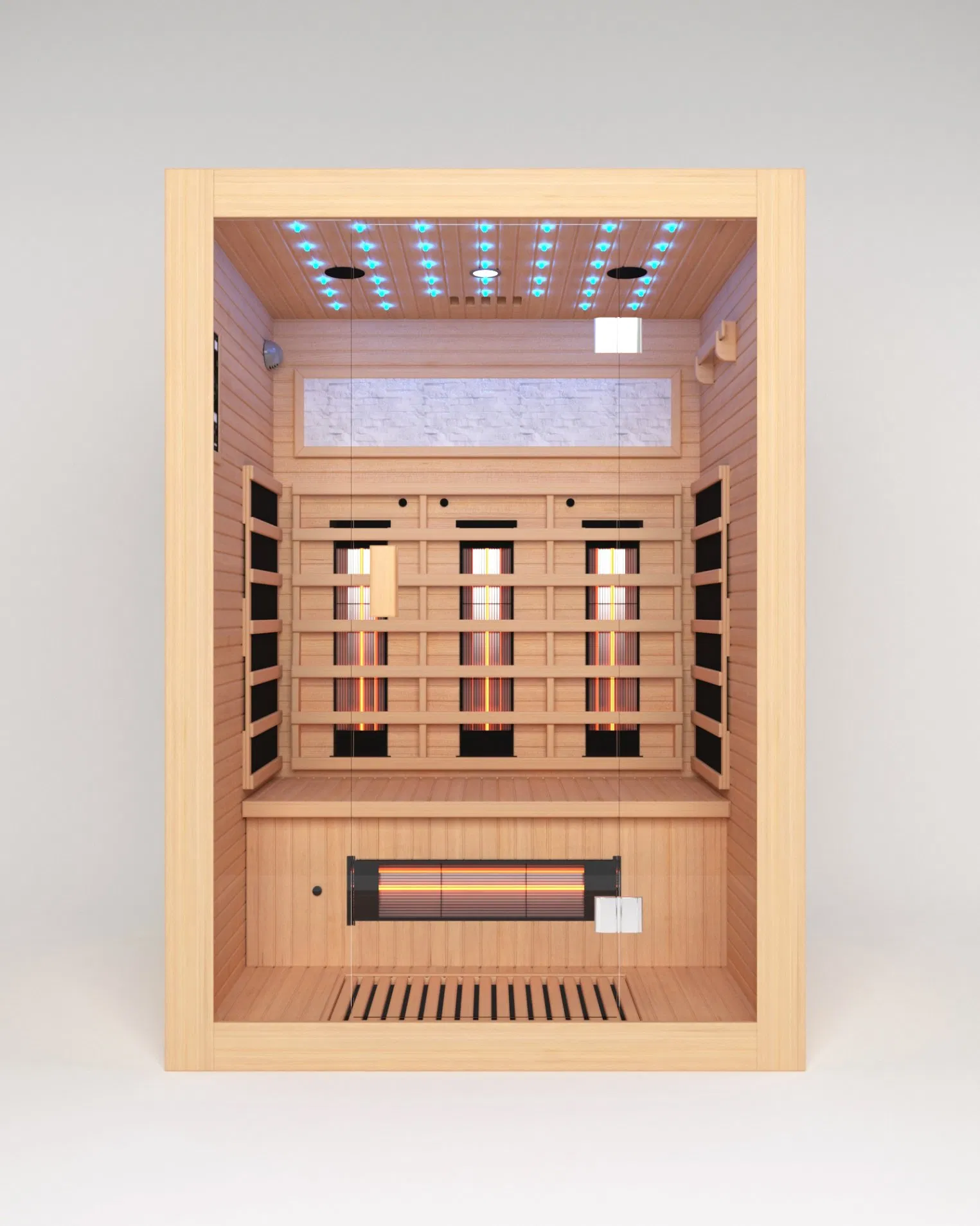 Indoor Infrared Sauna Made of Hemlock/Sequoia, a Happy Place to Rest