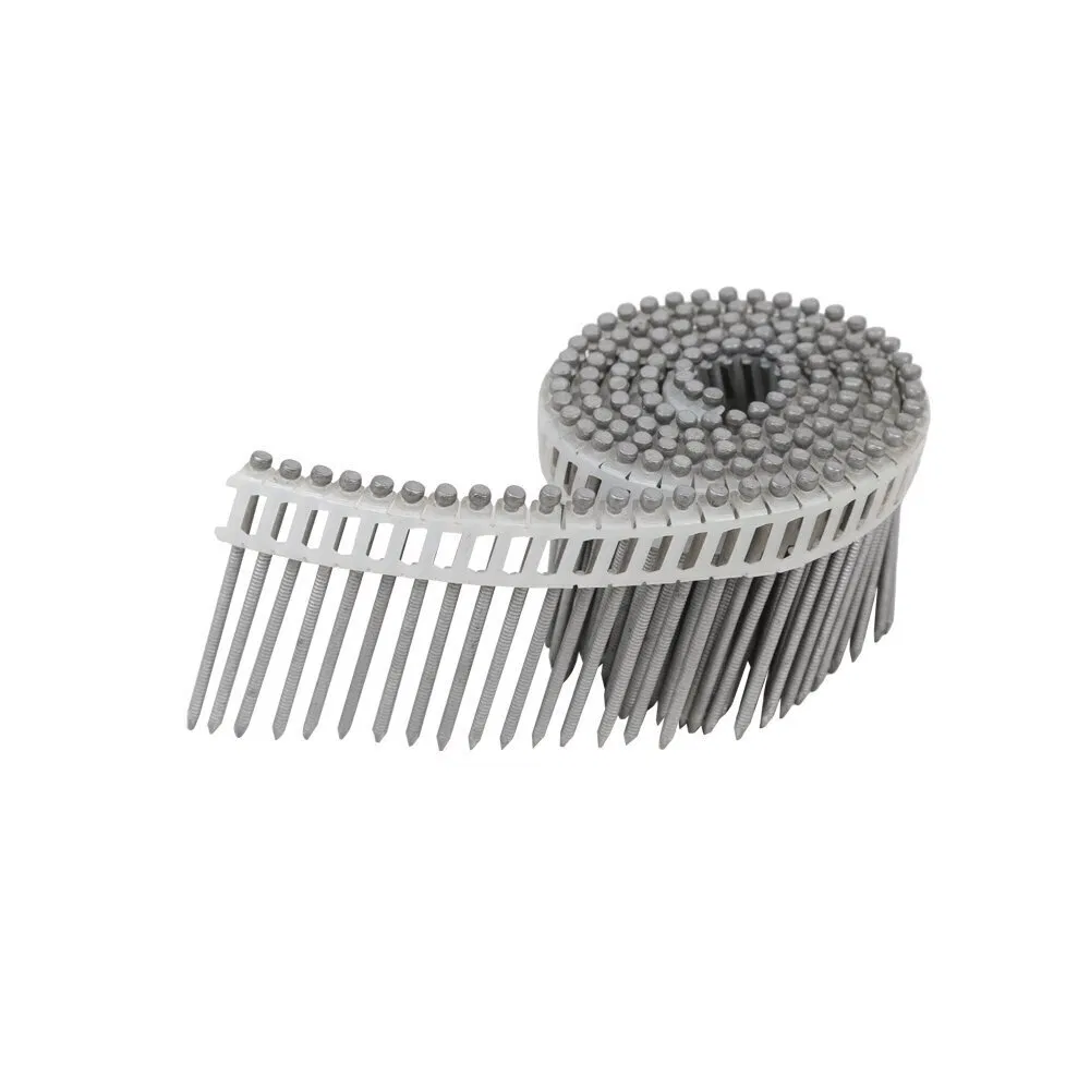 15 Degree Hardened Steel Galvanized Plastic Sheet Coil Nail