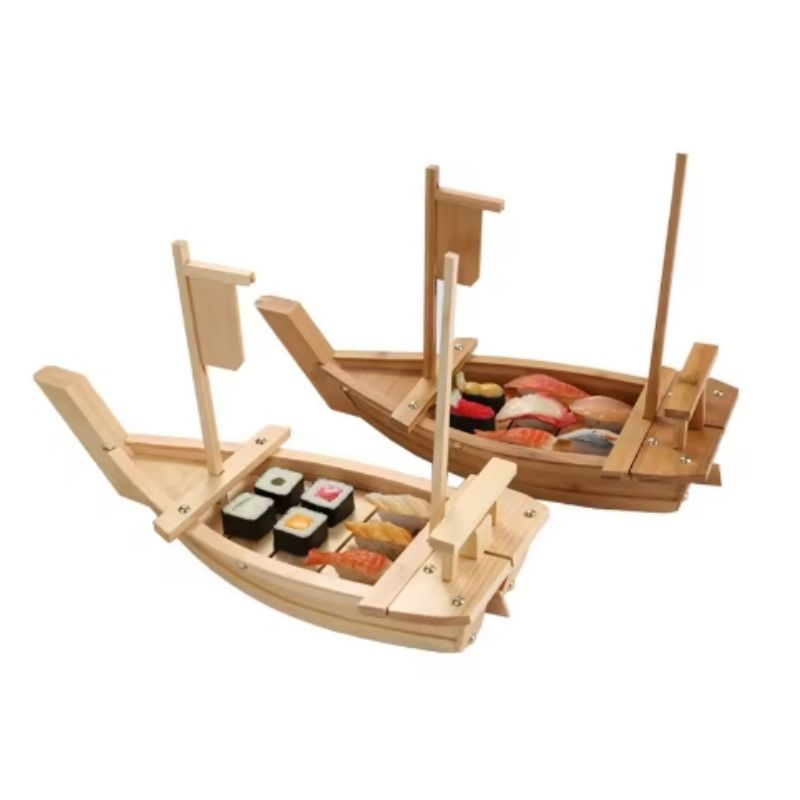 High Quality Display Sushi Sashimi Tray Decoration Wood Sushi Boat