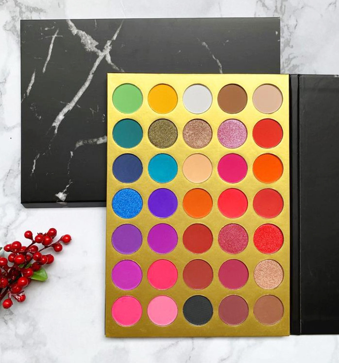 35 Color Pressed Glitters Eyeshadow Diamond Rainbow Cosmetic Eye Shadow Palette