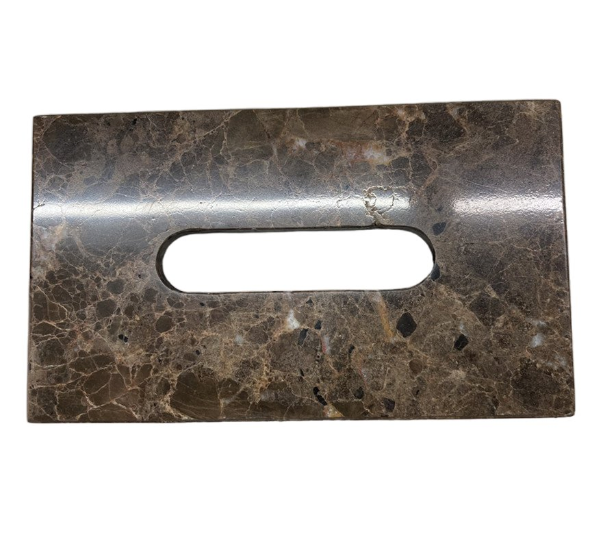 Dark Emperador Marble Tissue Box Cover Tissue Marble Box for Table Home