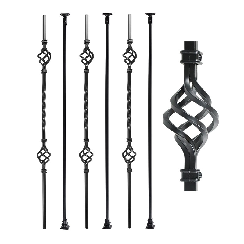 Wrought Iron Stair Spindle Railing Pillars Vintage Design Interior Decoration