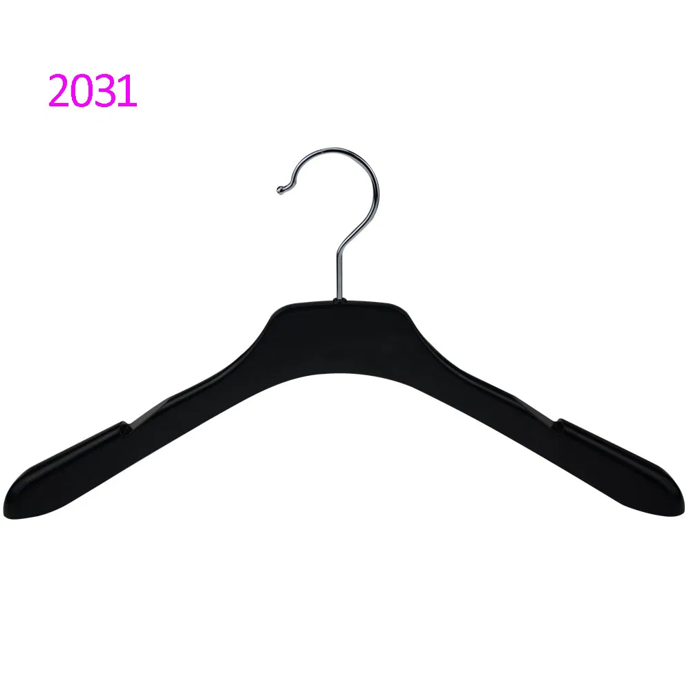 Hot Sale Black Female Clothes Plastic Hangers with Metal Hook