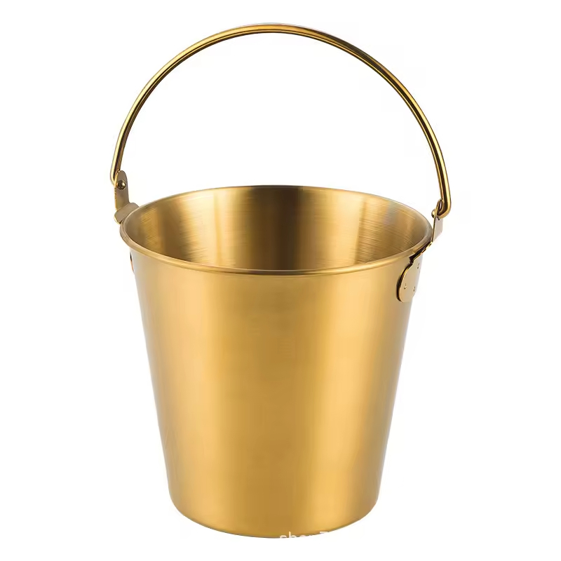 Gold Stainless Steel Ice Bucket Champagne Cold Wine Beer Red Wine Ice Bar with Handle Bucket Snack Cup